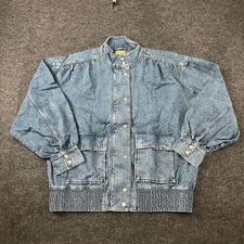 GAP UltraSoft Denim Bomber Jacket Women's Size LT Blue 709036