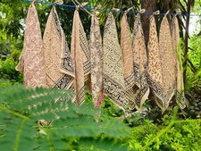 Block Print Cotton Bandana Set of 10: Vintage Boho Head Wrap