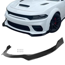 Front Bumper Lip For Dodge Charger SRT Widebody 2020-2023 V4 Style Glossy Black
