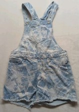 Children  s Place Girls Size 8 Acid Tie Dye Shorts Overall Cotton Denim Pockets