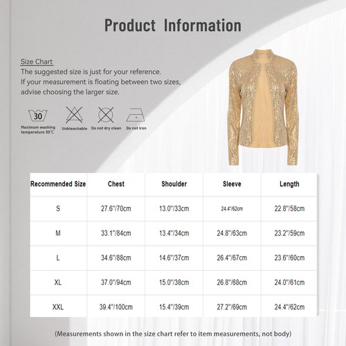 Frauen Mantel Cardigan Jacken Pailletten Blazer Bomber Langarm Hochzeit Formal - Bild 39 von 43