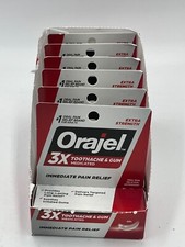 6 Pack Orajel Extra Strengh 3x Toothache Gum Medicated 0.125 OZ FREE SHIPPING