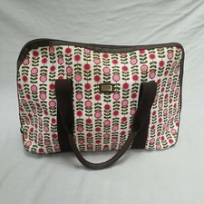 Storm London bag Pink Brown Floral Lined Top Handle Zipper Fabric Large