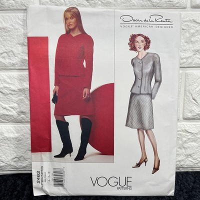 Vtg Vogue Pattern # 2462 Oscar de La Renta Jacket & Skirt Sz 14 16 18 UNCUT