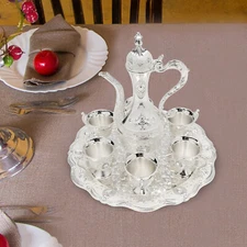 Vintage Tea Set Turkish Coffee Set Wedding W/ Pot 6 Cups For Birthday Home Decor