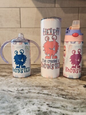 I Created A Monster 12 and 20 oz tumbler (set of 3)