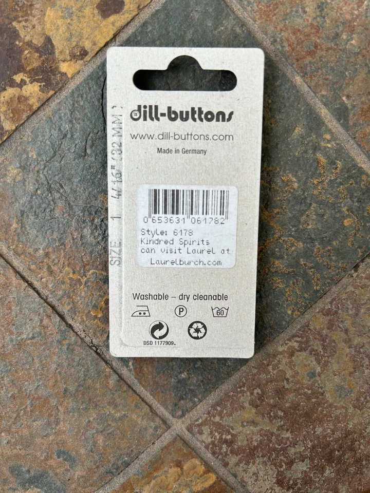 Laurel Burch cat button turquoise stripe new in original packaging vintage rare - Image 2 of 2