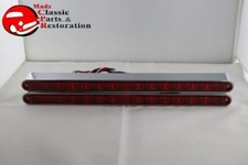 Chrome Bezel Red Led Stop Turn Tail Light Bars Custom Truck Hot Rat Rod 12