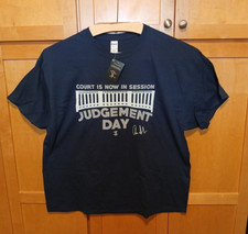 Yankees Aaron Judge T-Shirt Men's 3XL Navy Judgement Day Court Print Signed NOS