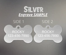 LASER ENGRAVED PERSONALIZED PET TAG ID DOG CAT NAME TAGS DOUBLE SIDE