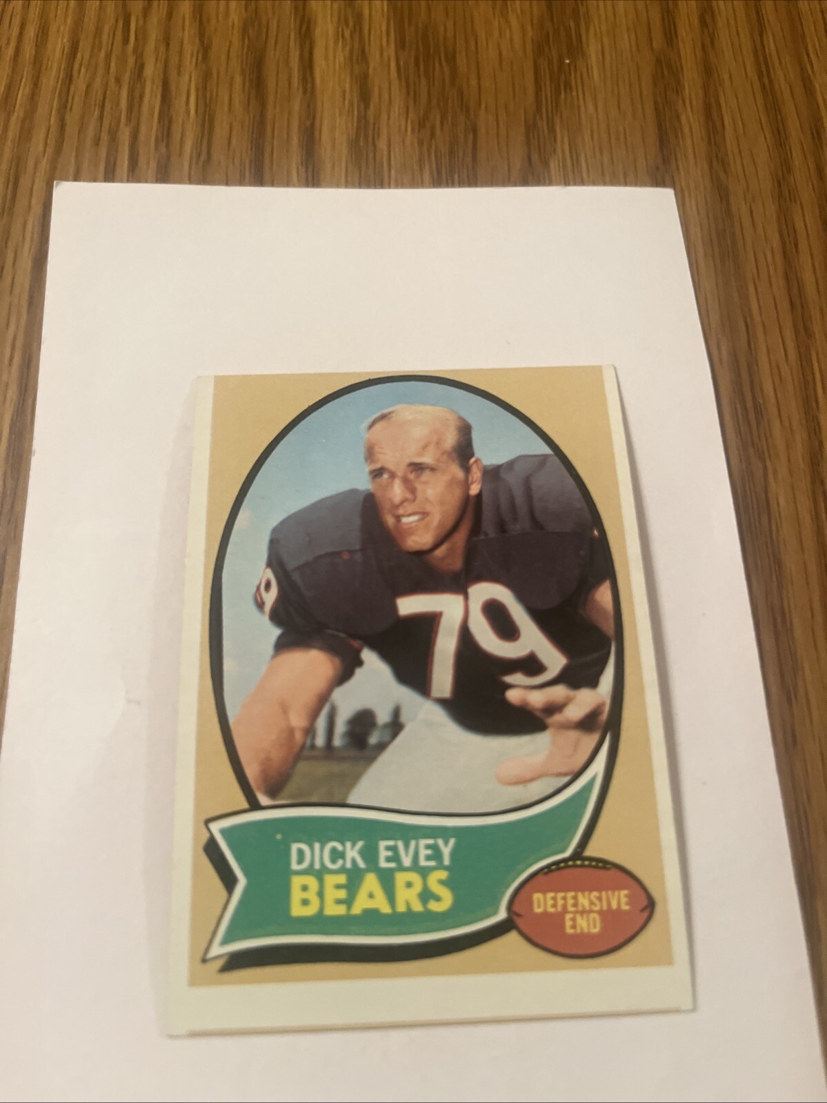 1970 Topps Dick Evey Chicago Bears VG # 106