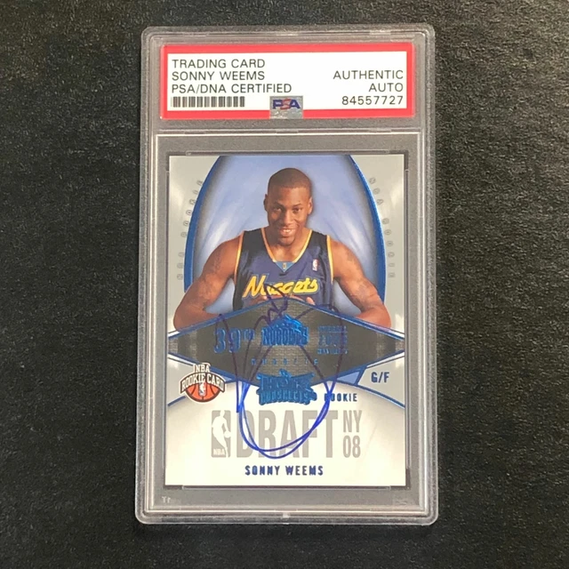 2008-09 Fleer Hot Prospects #145 Sonny Weems signiert AUTO PSA Platten RC Nuggets