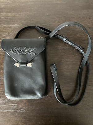 Most Wanted Black Leather Purse Crossbody Bohemian Small Bag Western Style Arrow