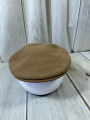 VTG Kangol Wool Newsboy Driving Cabbie Hat Mens Large Tan Light Brown Casual - Picture 12 of 13