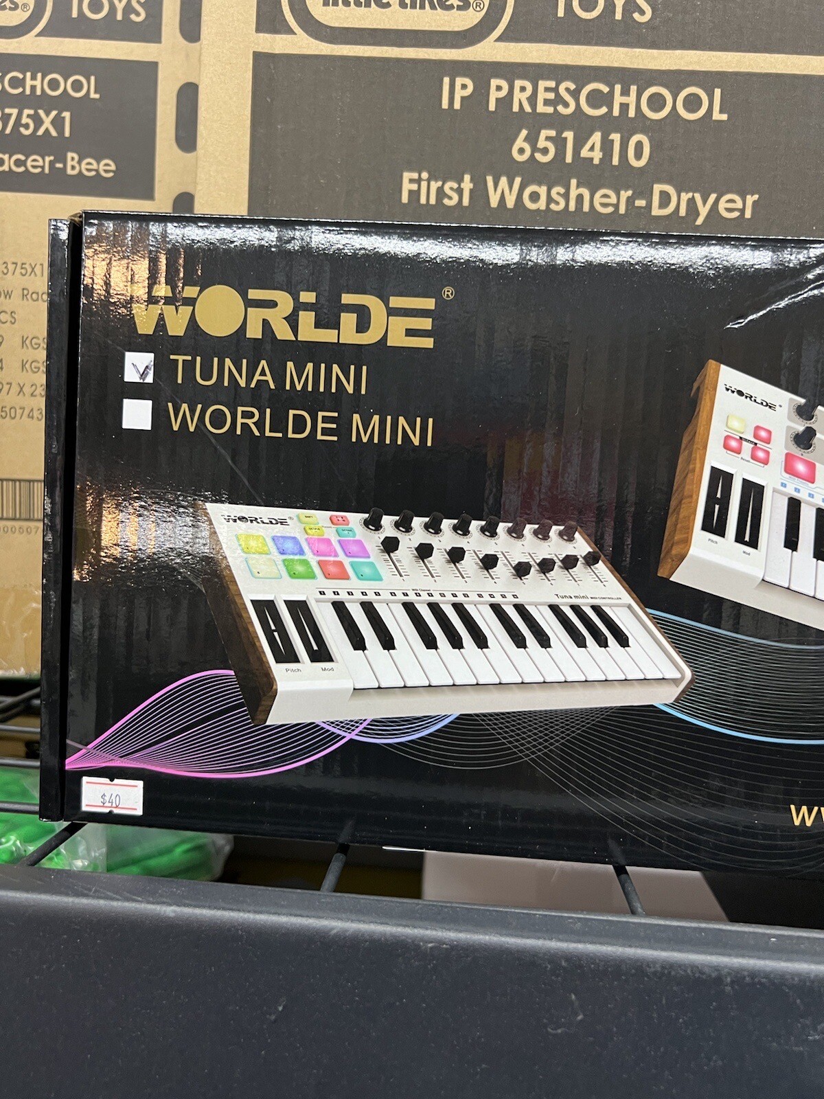  Worlde TUNA MINI 25 Key USB MIDI Keyboard White 8 Knobs+8 Sliders, Gen II