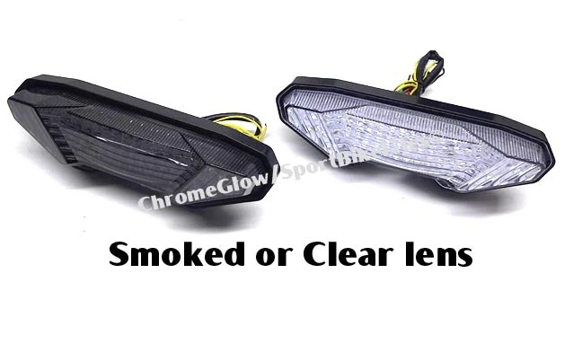 Luz trasera LED integrada Yamaha FZ09 FZ10; freno y gira con lente ahumada Foto 3 de 4