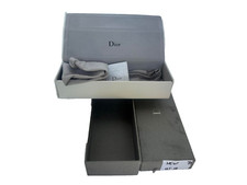 Christian Dior White/Gray Eyeglasses Case w Cleaning Cloth and Box 60 NEW 70