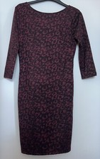 Zara Burgundy + Black Mix Scoop Back Bodycon Dress Size M