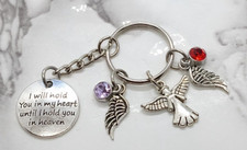 "I will hold you in my heart..." Memorial Keyring Sympathy Funeral Gift