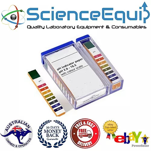 pH Test Indicator Strips with Colour Scale pH 1.0 to 10 or 1.0 to 14.0 200 x 1pk - Picture 1 of 2