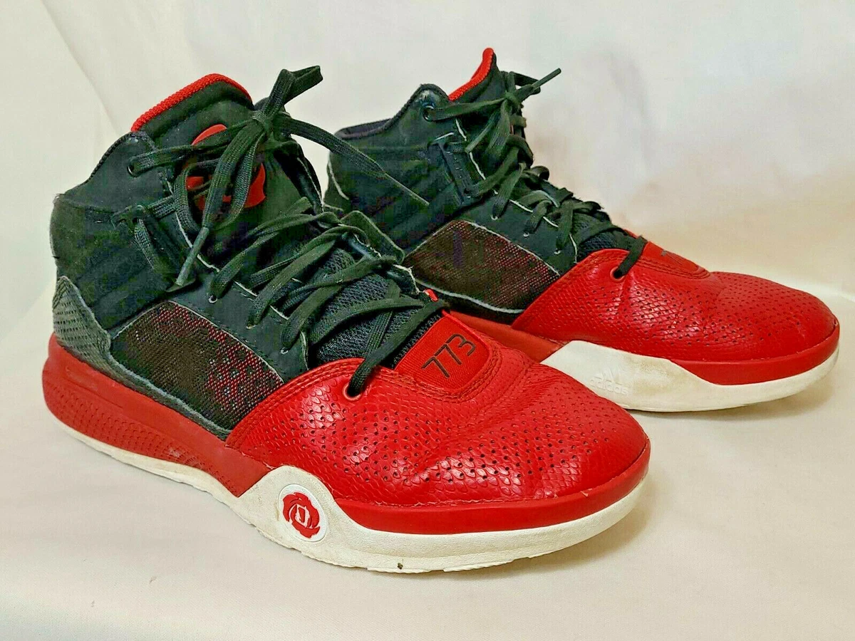 Adidas D Rose 773 Basketball Shoes Sneakers Size 8 Black Red S85442 VGC