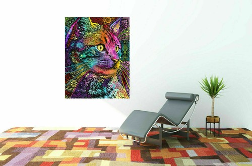 Leinwand Abstrakte Katze Tiere Kunst  Bilder Wandbilder -Hochwertiger Kunstdruck - Imagen 3 de 8