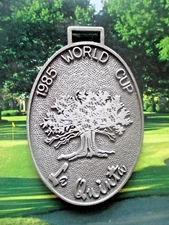 vtg - PGA TOUR golf bag tag - 1985 WORLD CUP of GOLF - La Quinta Golf Club gc