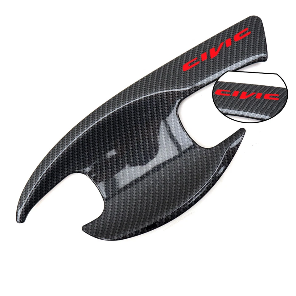 Cubierta de cuenco con mango de carbono negro de 4 puertas para Honda Civic FB sedán 2012 2013 2014 Foto 2 de 4