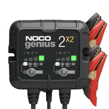 NOCO GENIUS2X2 Dual Bank Charger 4A 2A/Bank Marine RV 12V, 6V Lithium AGM