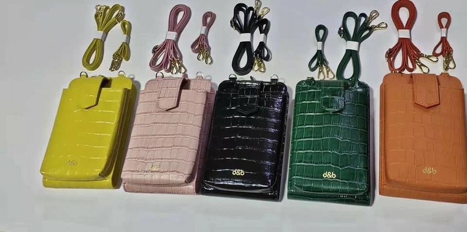 Embossed Crocodile Crossbody in-Built Wallet with Outside Cell Phone Pocket - Image 4 of 4