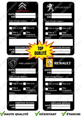 Étiquette Autocollant Entretien Vidange Huile Voiture ✅Peugeot Citroën Renault