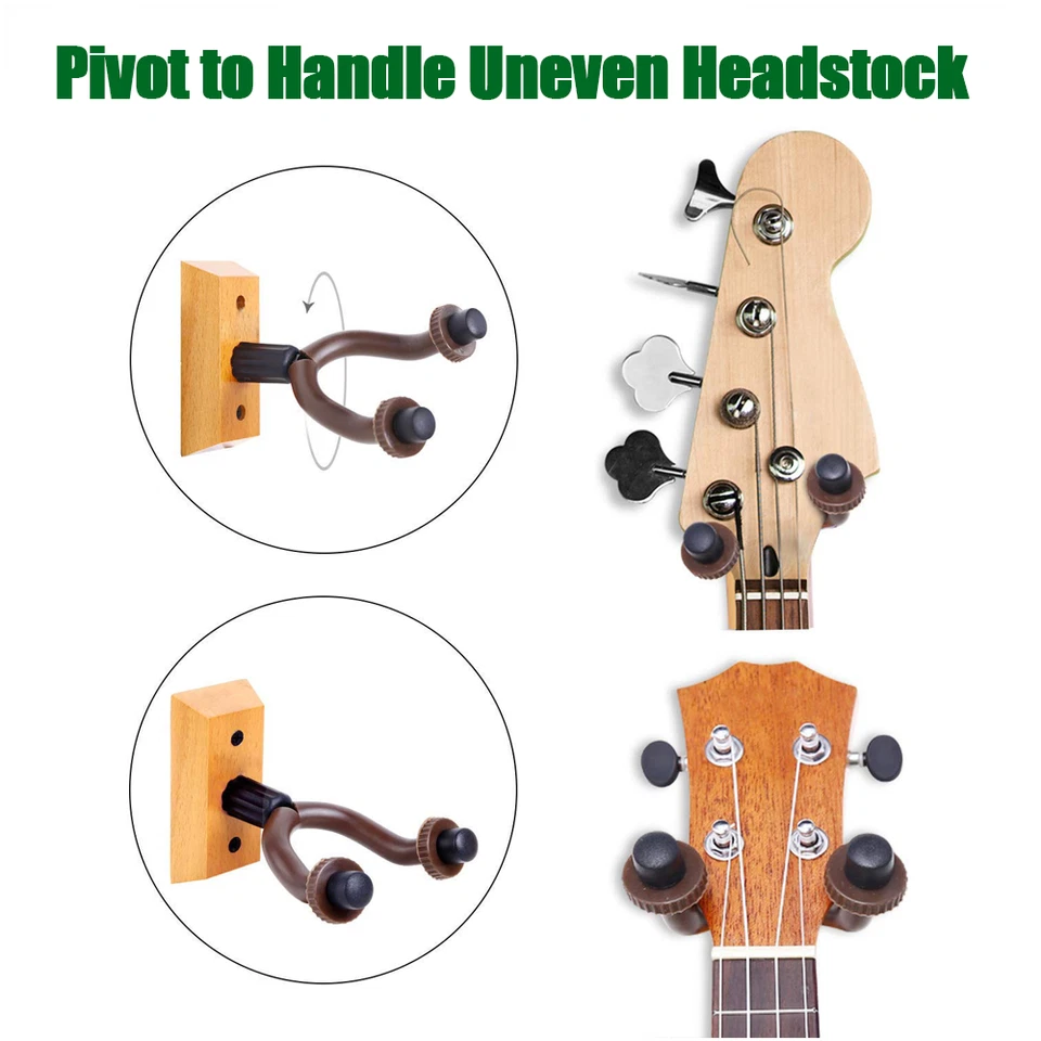 Paquete de 2 perchas de guitarra gancho ajustable soporte de exhibición de instrumentos soporte de montaje en pared Foto 4 de 4