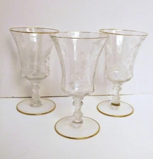 ELEGANT Glass Set 3 Cambridge Elaine #3500 Tall Iced Tea Stems  6-3/8"