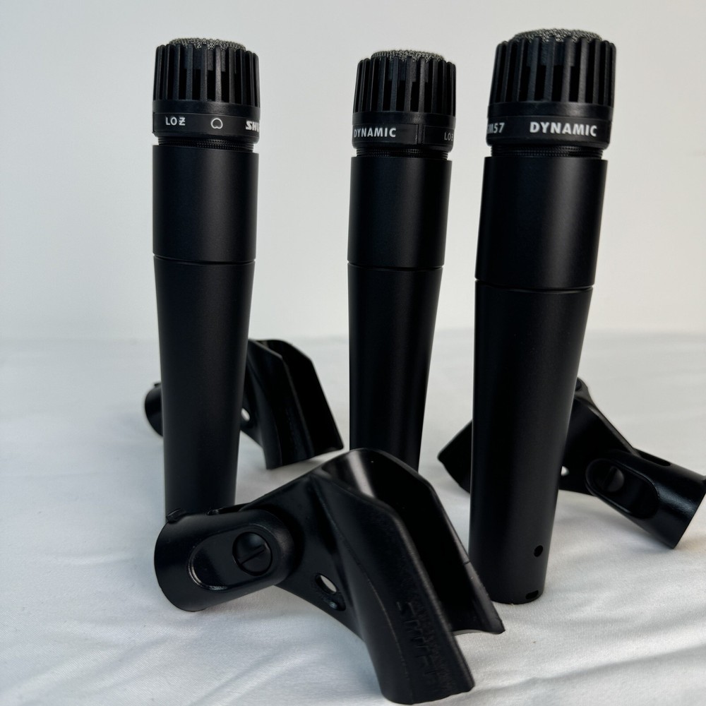 Shure SM57-LC Dynamic Instrument Microphone Lot Of 3