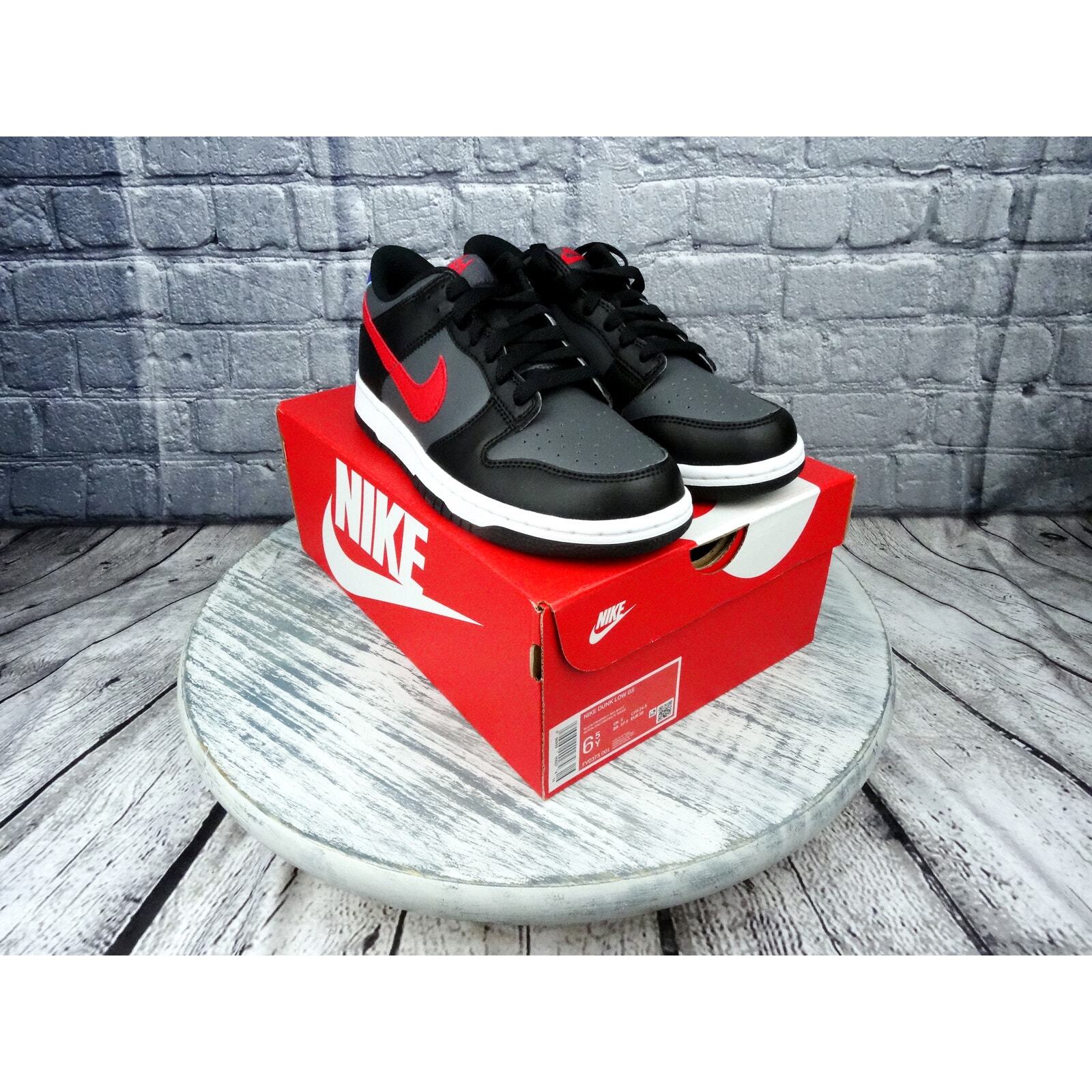 Nike Dunk Low GS Black/University Red-White Youth Size 6.5 NIB