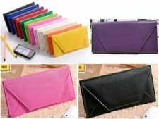 Women Slim Envelope Card Holder Wallet Clutch Coin Purse Thin Handbag US FAST