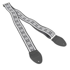 Souldier 2" Guitar Strap - "Poinsettia" White and Black
