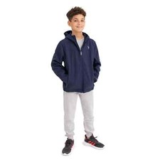 New Boy's U.S. Polo Assn. Hooded Soft Shell Jacket Classic Navy