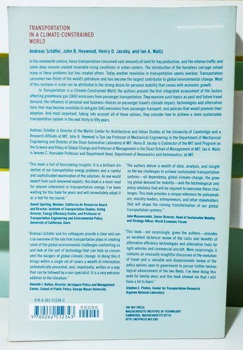 Transportation in a Climate-Constrained World! Book by Andreas Schafer! - Picture 2 of 3