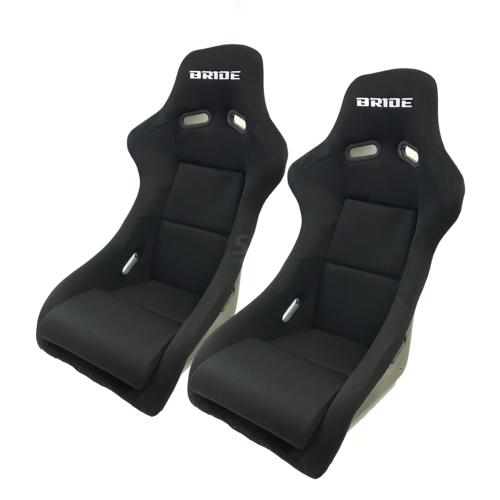 OPEN BOX LAST PAIR DEAL - BRIDE ZETA 2 II Black Cloth Seats Low Max JDM Racing - Picture 1 of 2