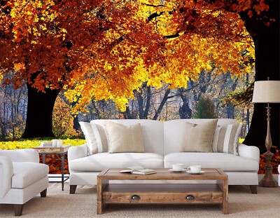 3D Golden Tree 7288 Wallpaper Mural Wall Print Wall Wallpaper Murals US Coco