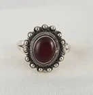 Vintage Sterling Silver Dark Carnelian Ring Size 7.75