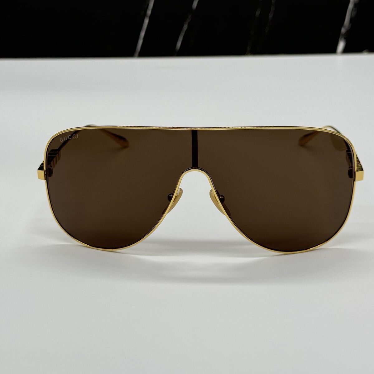 NEW GG1436S 002 GUCCI GOLD BROWN OVERSIZED WOMEN GUCCI NEW GG1436S 002 GUCCI GOLD BROWN OVERSIZED WOMEN GUCCI
