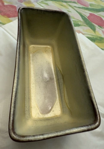 Vintage MCM Frankoma Pottery 8" Rectangular Planter #14 Desert Gold Glaze