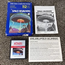 Space Invaders Atari 2600 Rare Silver Label Variant 1987 CIB IN BOX TESTED