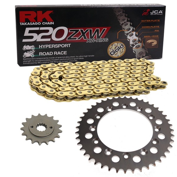 Kettensatz Yamaha YZF 600 Thunder Cat 96-03 Conversion Kette RK GB 520 ZXW 108-image