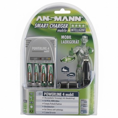AA AAA 6LR61 9V Ansmann Energy Powerline 4 Mobile Car Battery Charger 5707063