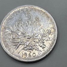 Veme République - 5 francs Semeuse piefort argent 1960