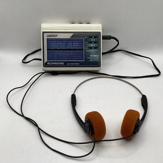 Vintage Unisef Solar Power Portable Cassette Player SZ 35G w/ Headphones CV#691