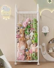 Stuffed Animal Organizer with Wheels Stuffed Animal Zoo Shelf with Elastic Ro...